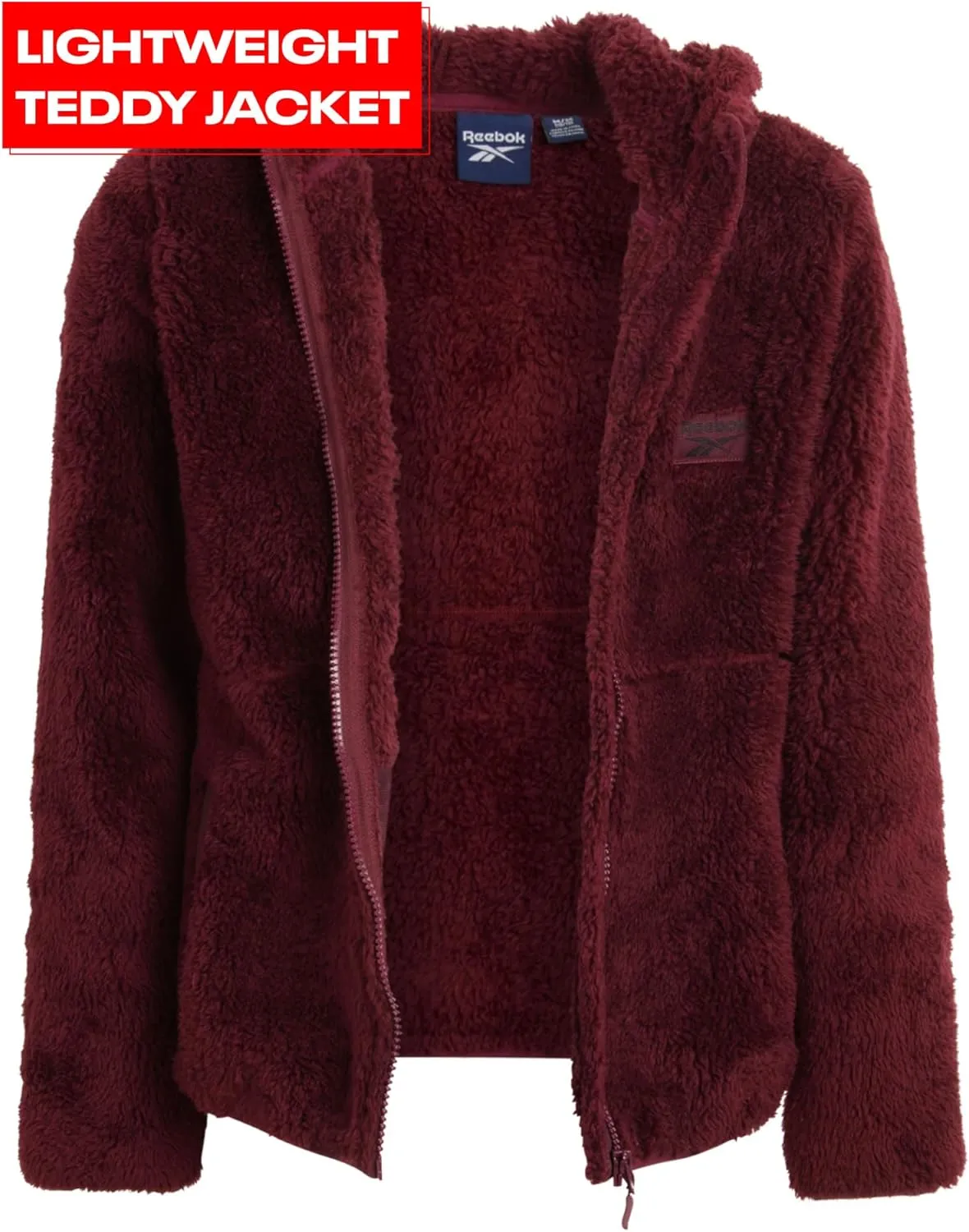 Reebok Girls Fleece Jacket  Full Zip Sherpa Fleece Hooded Sweatshirt Jacket  Faux Fur Teddy Coat for Girls (7-16)