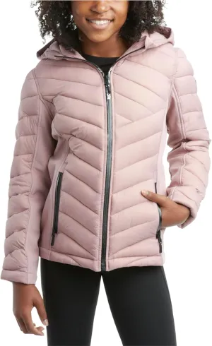 Reebok Girls Jacket  Hooded Quilted Puffer Parka Coat - Lightweight Coat for Girls, 4-16