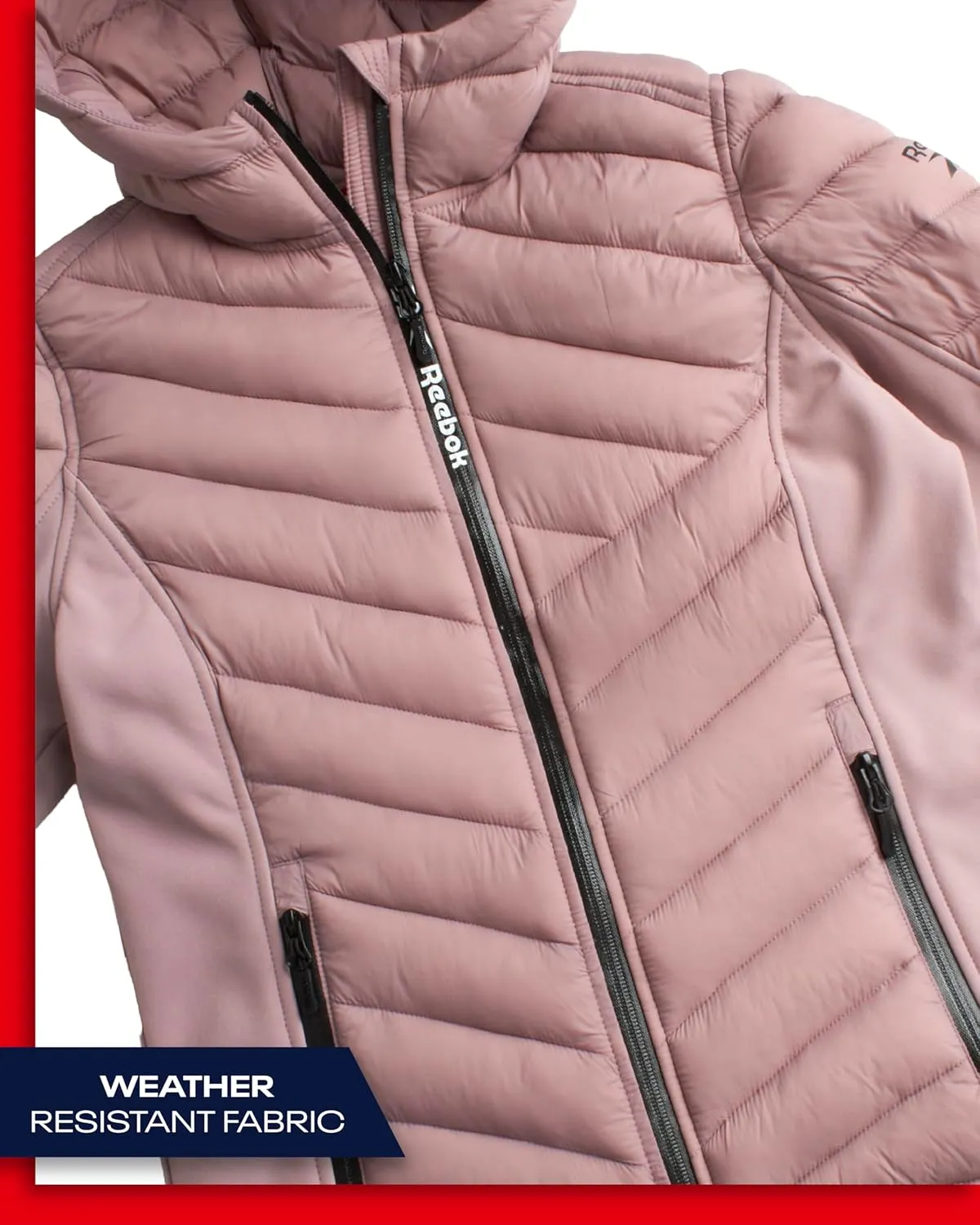 Reebok Girls Jacket  Hooded Quilted Puffer Parka Coat - Lightweight Coat for Girls, 4-16