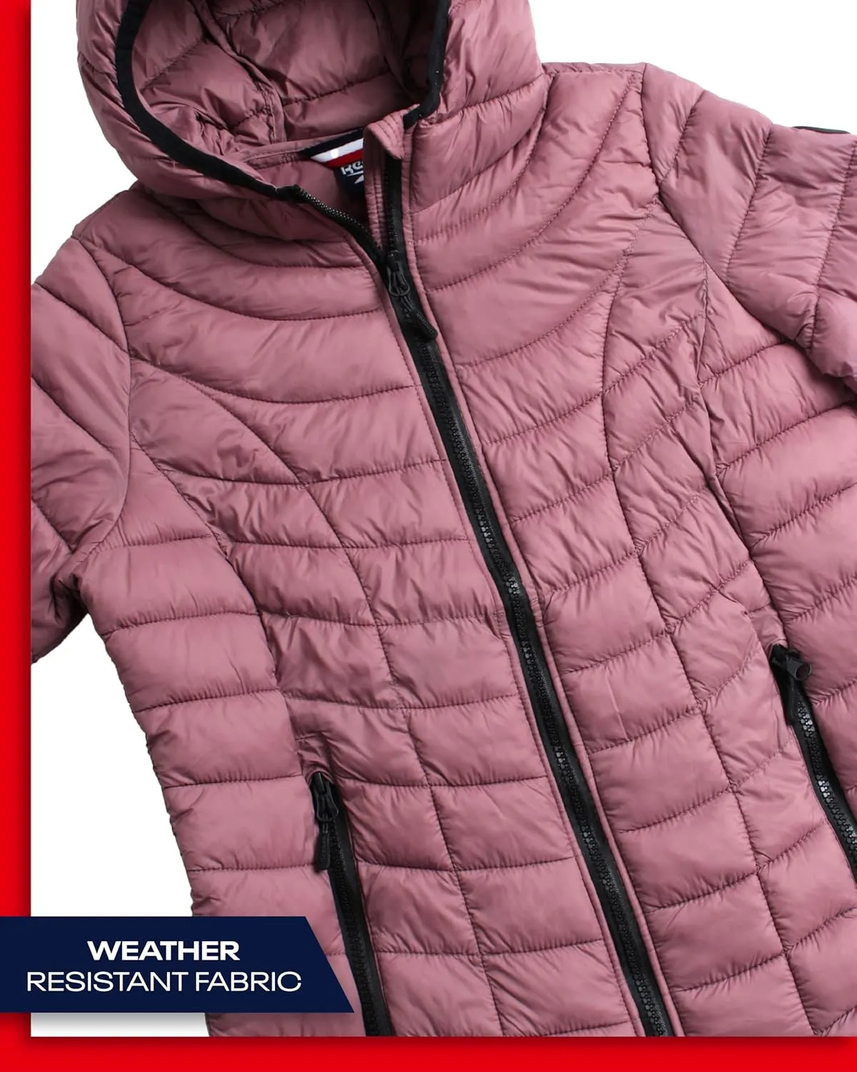 Reebok Girls Jacket  Hooded Quilted Puffer Parka Coat - Lightweight Coat for Girls, 4-16