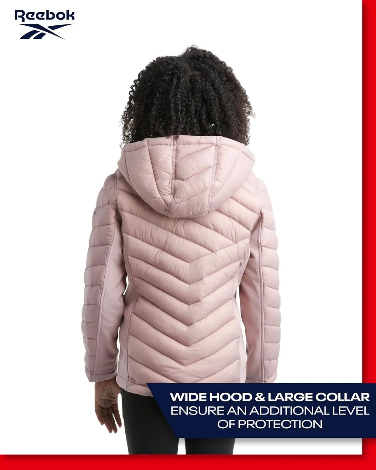 Reebok Girls Jacket  Hooded Quilted Puffer Parka Coat - Lightweight Coat for Girls, 4-16