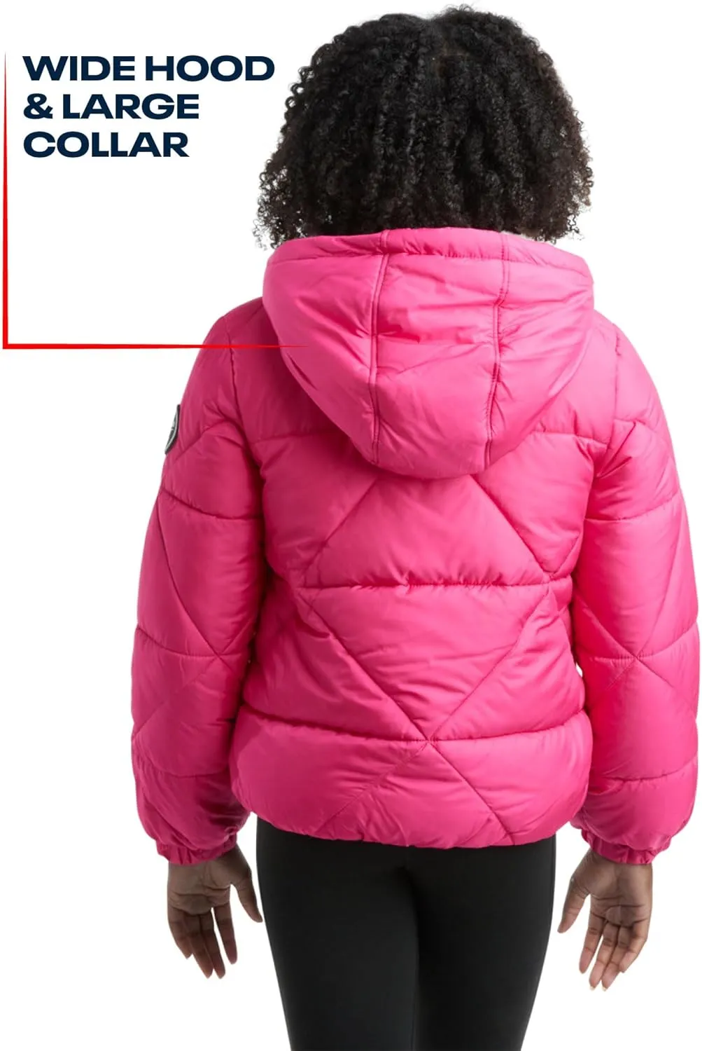 Reebok Girls' Winter Coat - Heavyweight Quilted Sherpa Fur Lined Cropped Puffer Parka - Casual Jacket for Girls (4-16)