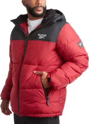 Reebok Men's Puffer Jacket - Heavyweight Quilted Puffer Coat with Wide Hood - Weather Resistant Ski Jacket for Men (M-XXL)