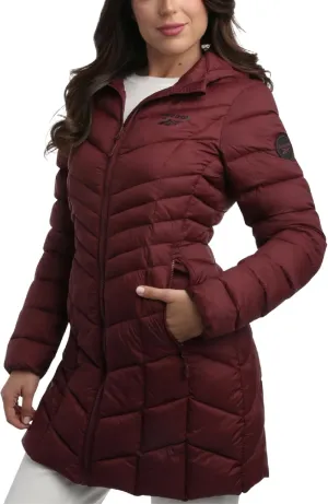 Reebok Women's Winter Jacket - Long Length Quilted Puffer Parka - Heavyweight Outerwear Coat for Women (S-XL)