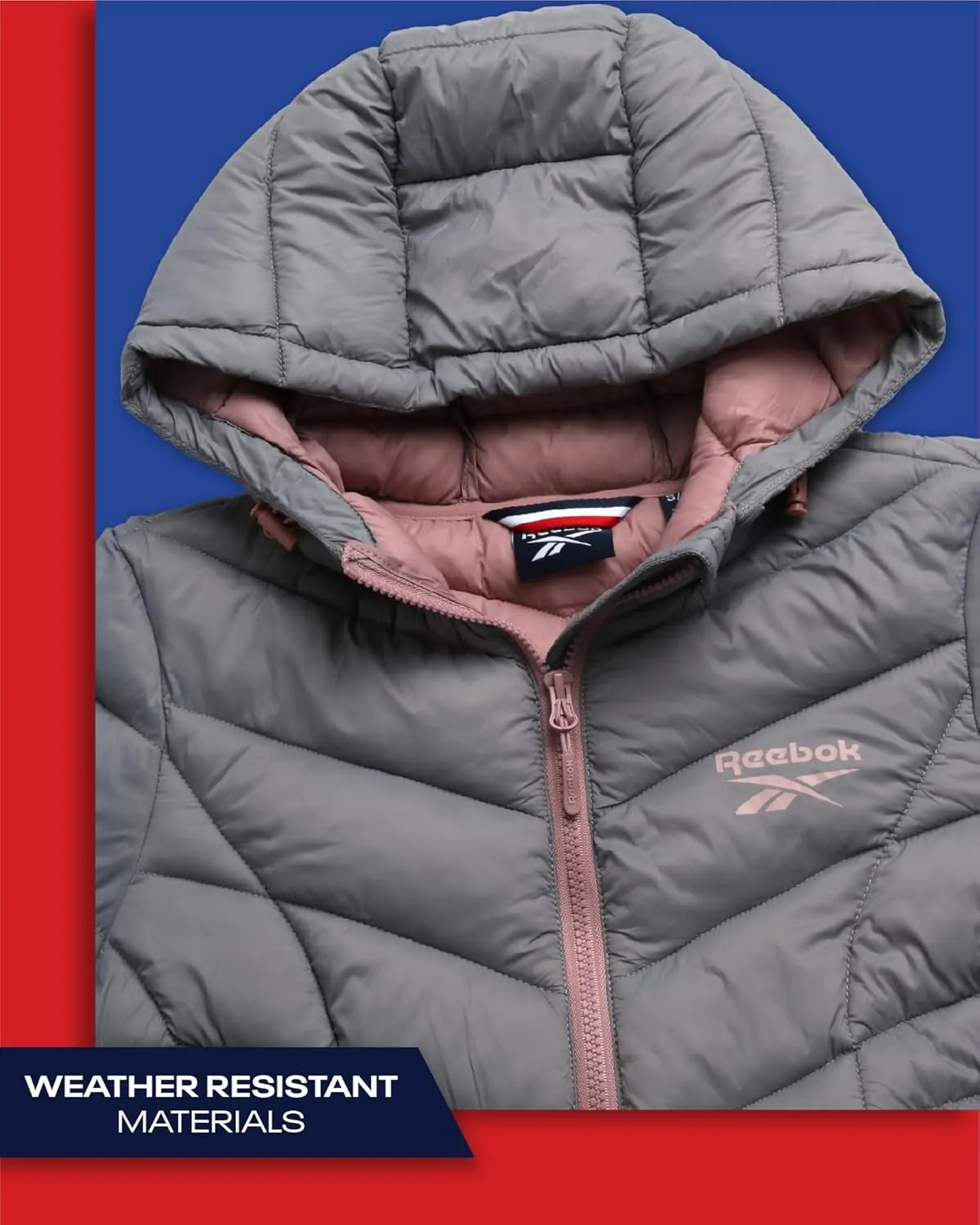 Reebok Women's Winter Jacket - Long Length Quilted Puffer Parka - Heavyweight Outerwear Coat for Women (S-XL)