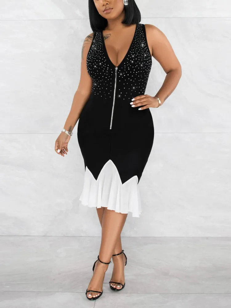 Rhinestones Embellished Graceful Casual Tee