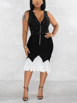 Rhinestones Embellished Graceful Casual Tee