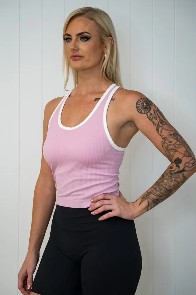 Ria Short Ribbed Muscle Singlet