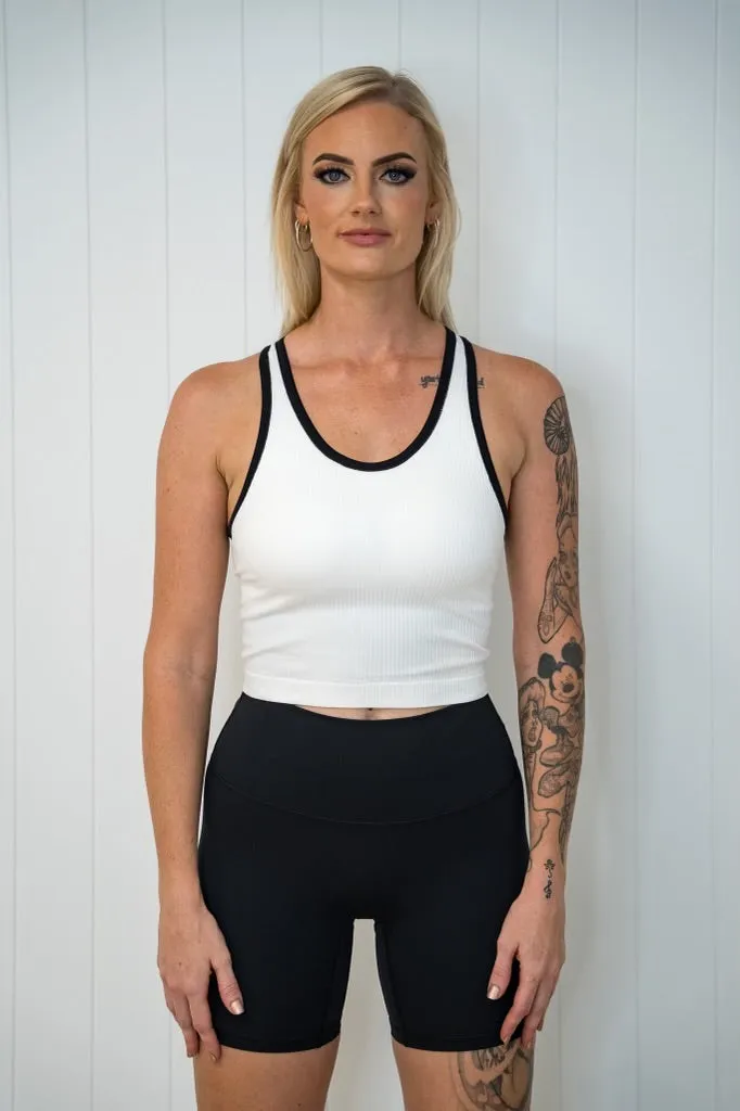 Ria Short Ribbed Muscle Singlet