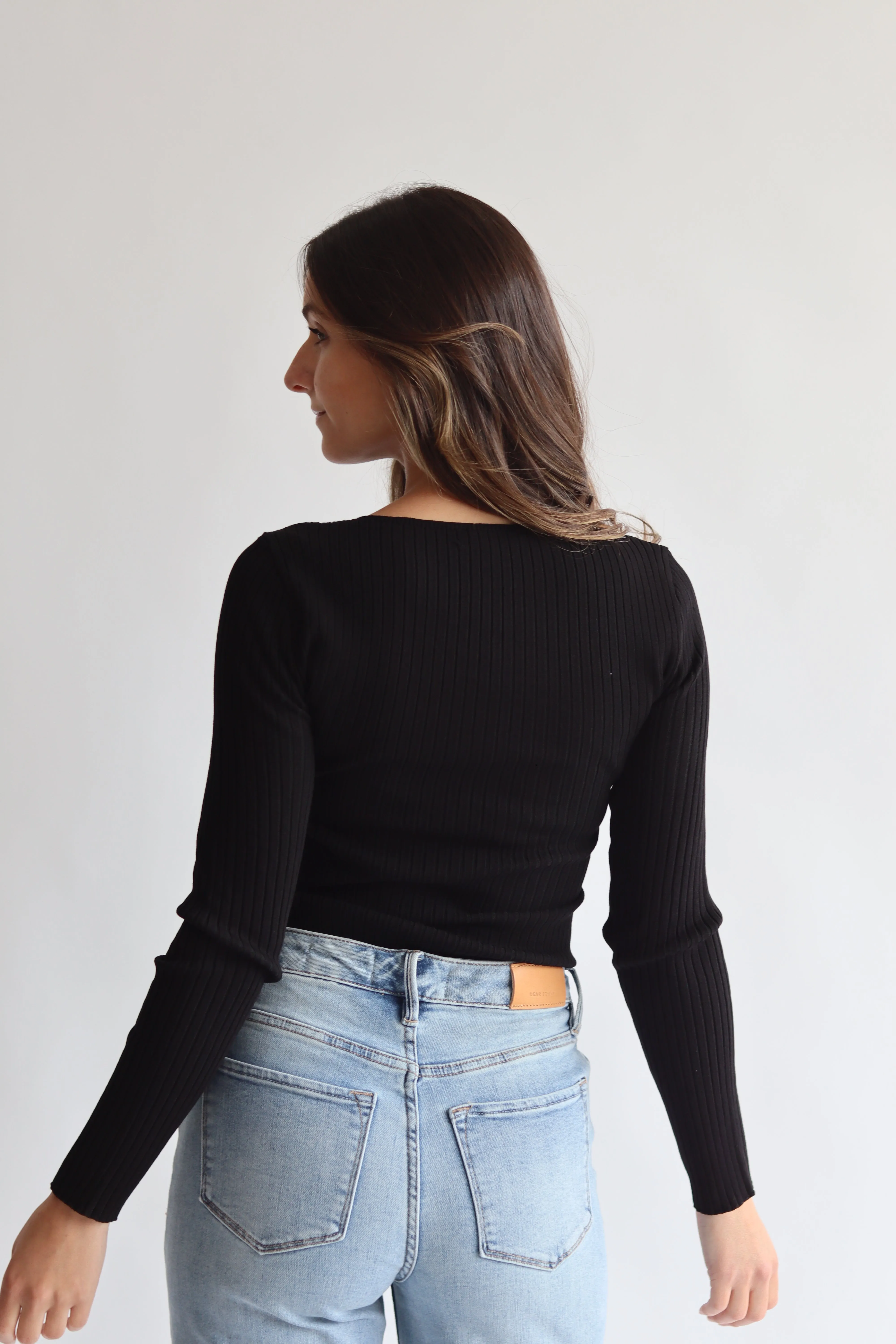 Ribbed Fitted Sweater Top