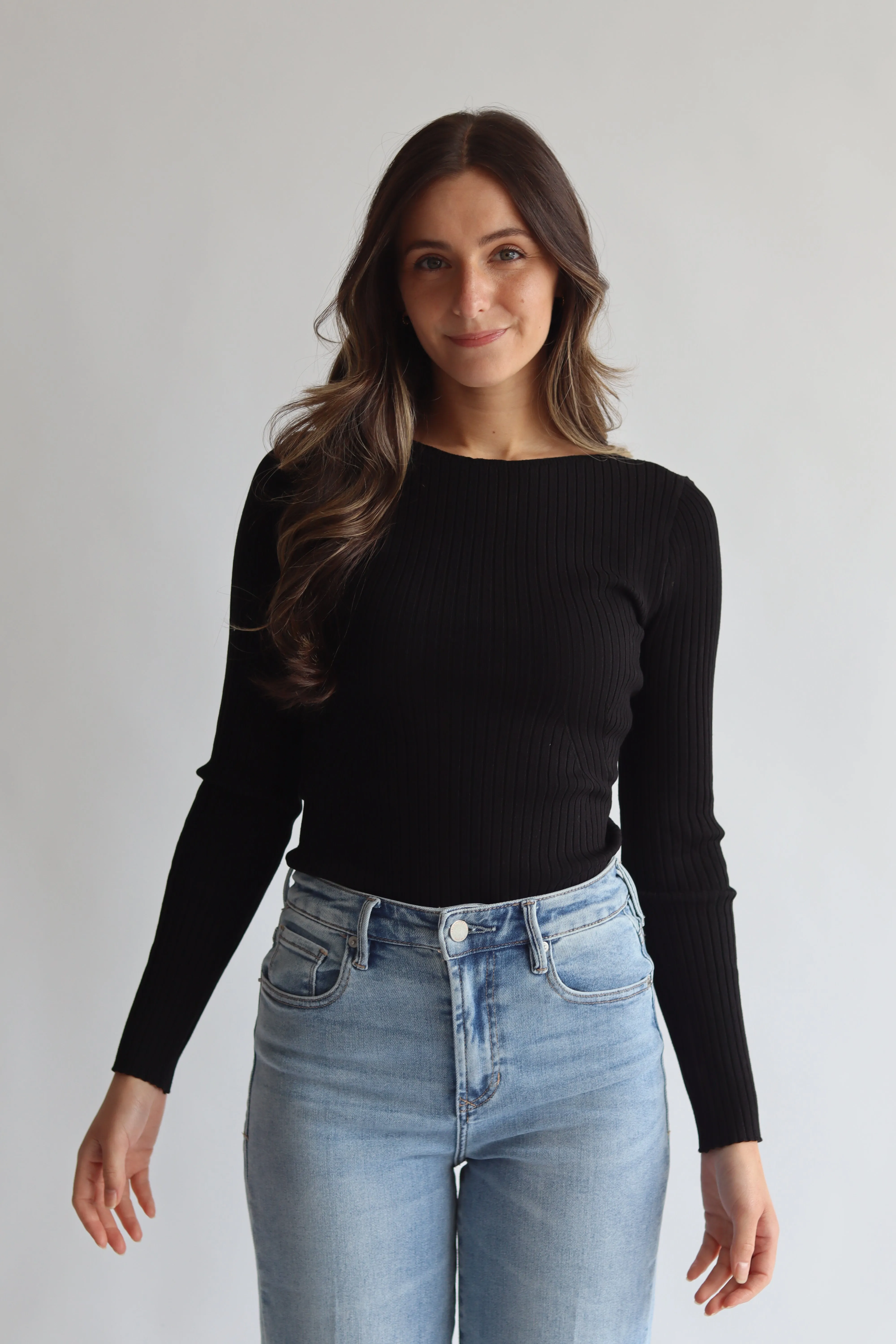 Ribbed Fitted Sweater Top