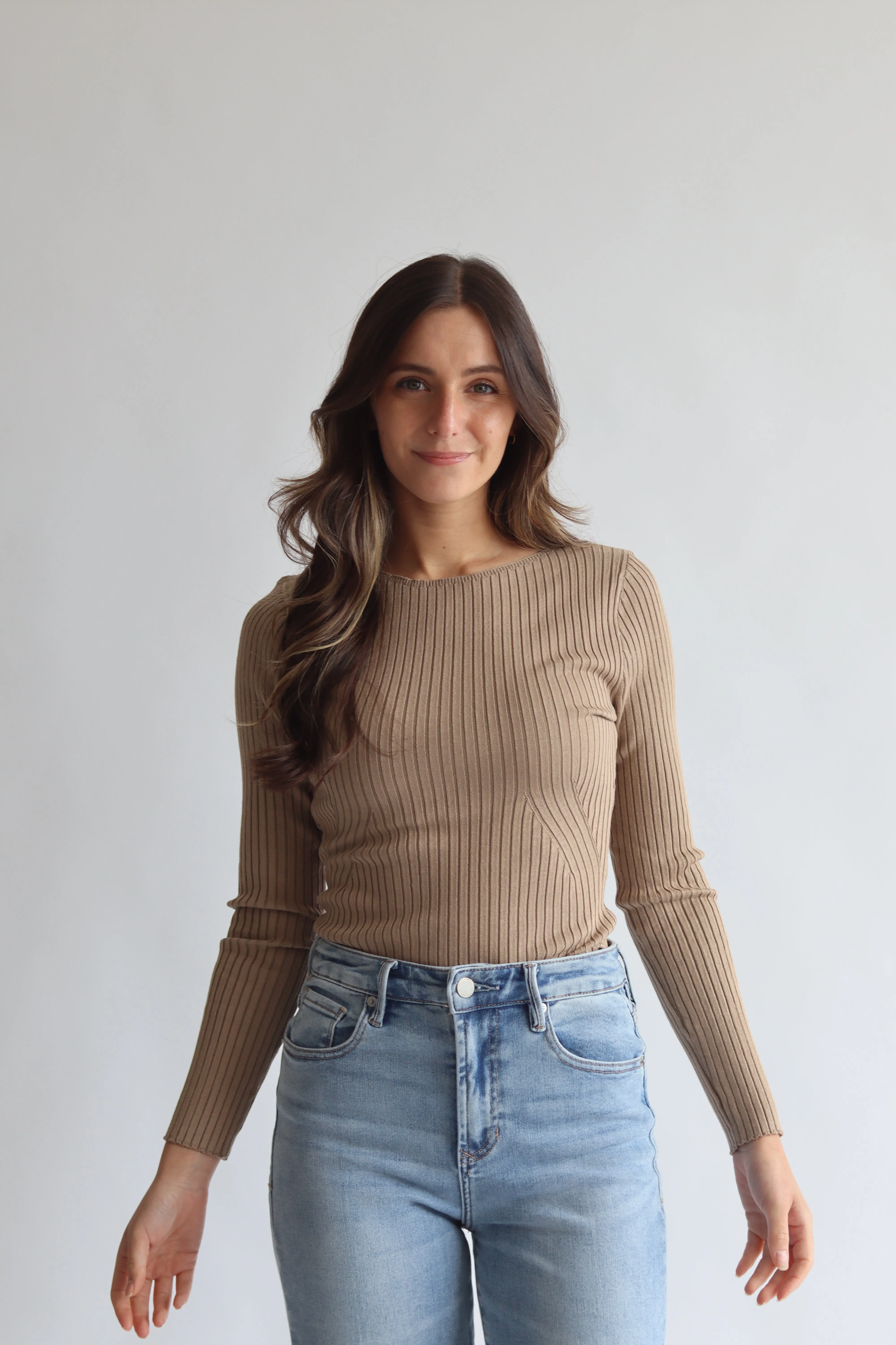 Ribbed Fitted Sweater Top