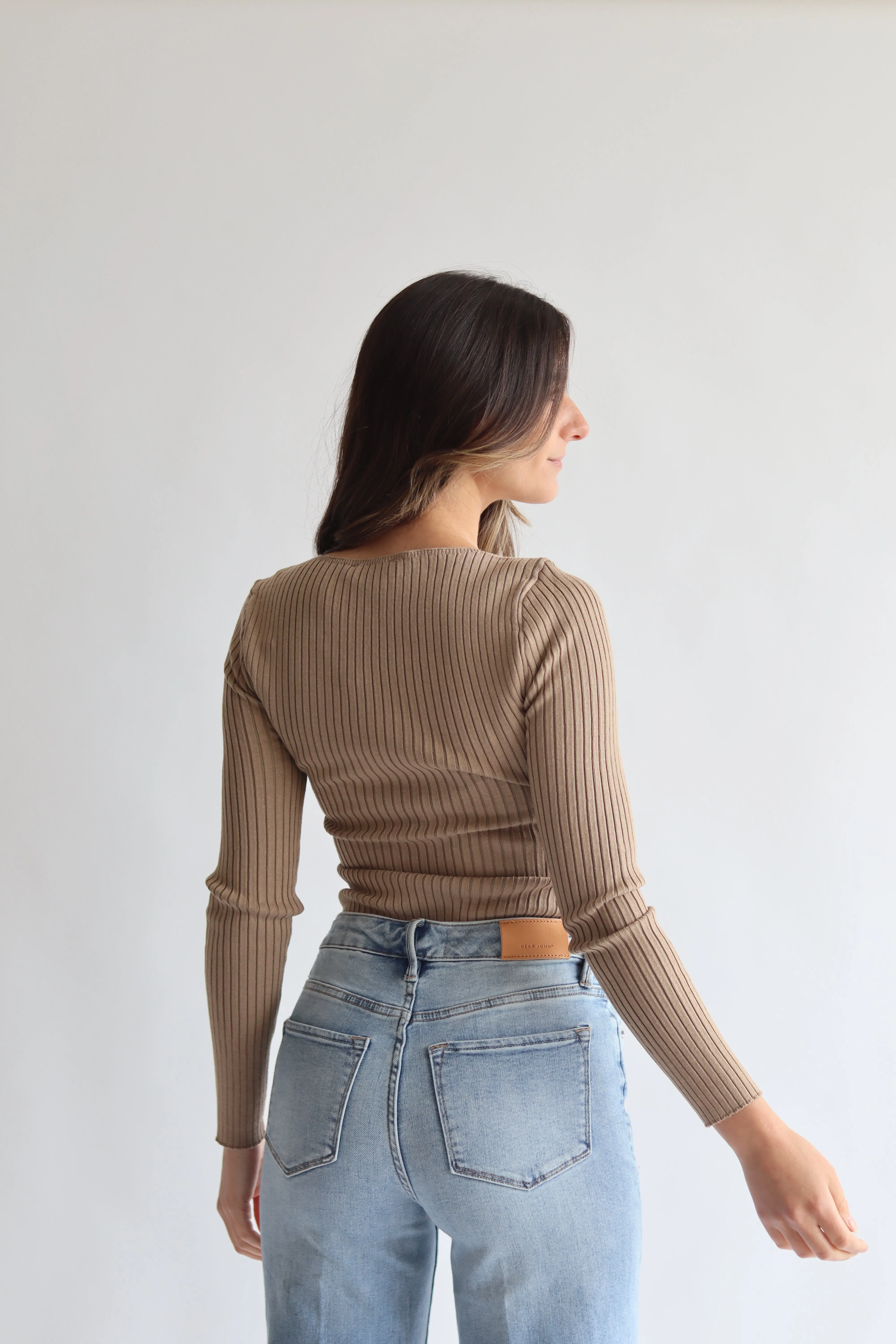 Ribbed Fitted Sweater Top