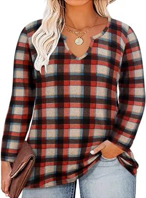 RITERA Plus Size Tops for Women Long Sleeve T-Shirt Cowl Neck Casual Blouses Fall Winter Tunics