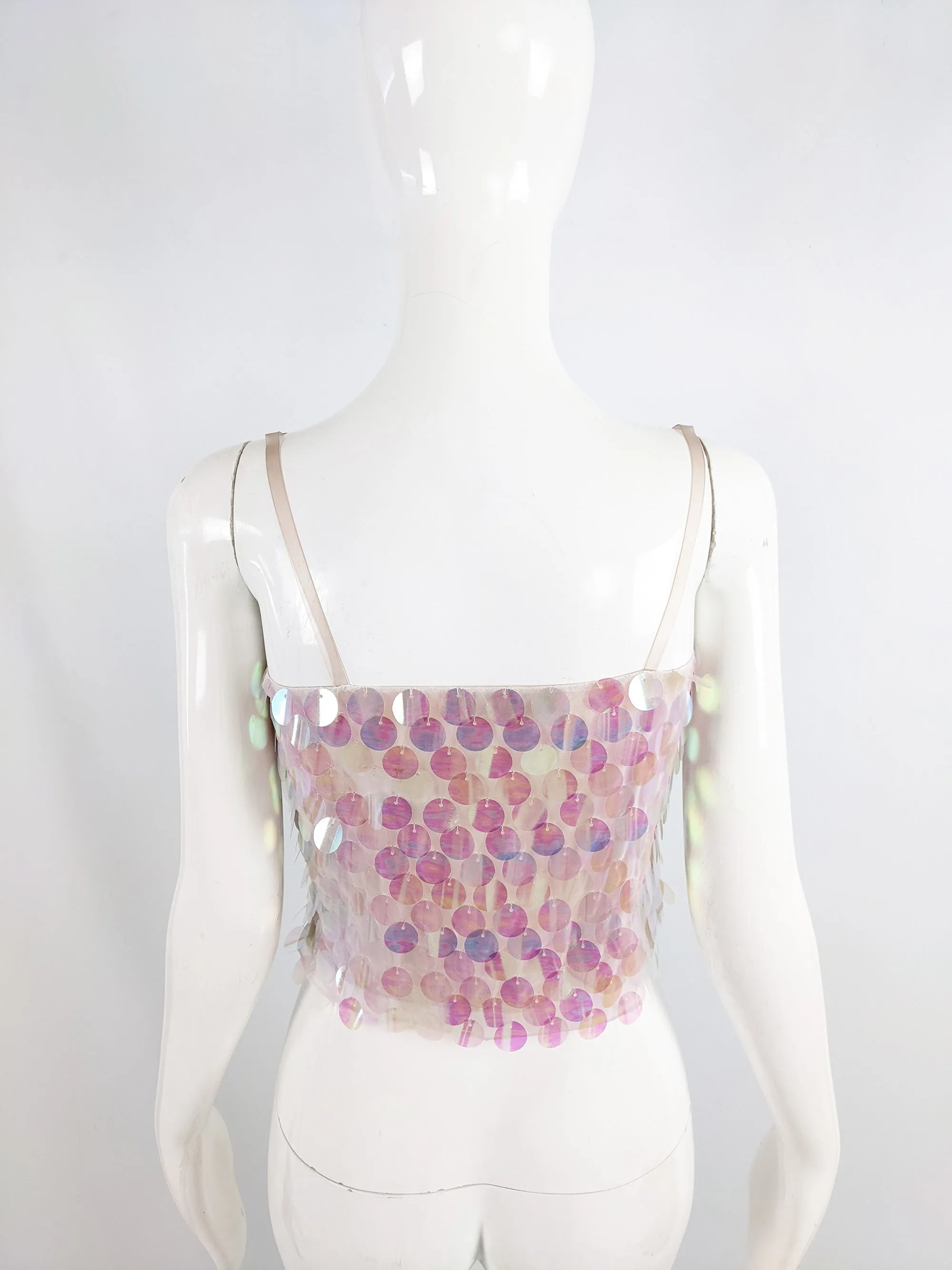 Ronit Zilkha Vintage Y2K Sequin Crop Top, 2000s