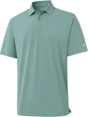 Rouen Golf Shirts for Men Dry Fit Performance Short Sleeve Moisture Wicking Plain Pique Casual Sports Mens Polo Shirts