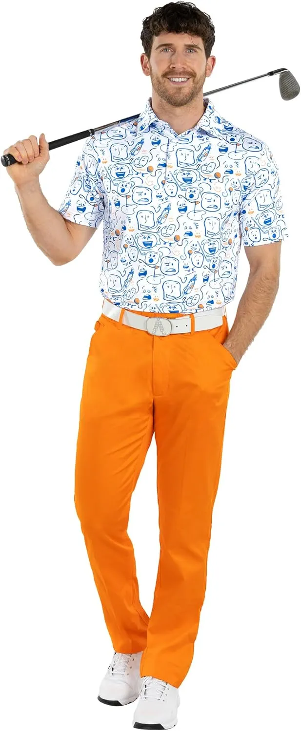 Royal & Awesome Golf Shirts for Men, Golf Polos for Men, Crazy and Funny Shirts for Men's, Bright, Colorful Design