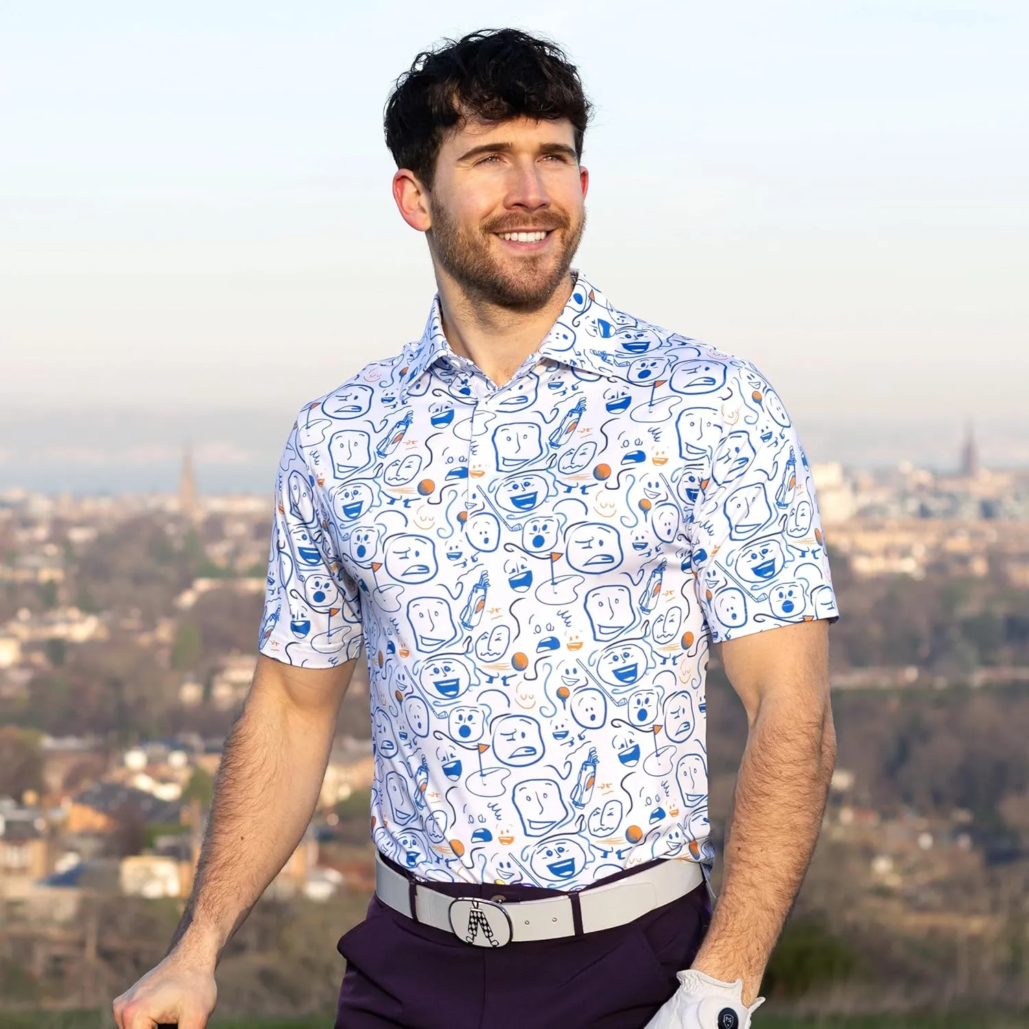 Royal & Awesome Golf Shirts for Men, Golf Polos for Men, Crazy and Funny Shirts for Men's, Bright, Colorful Design