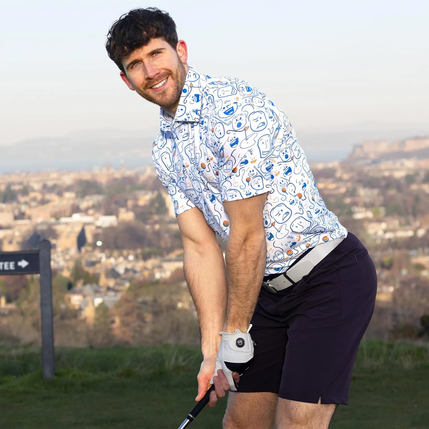 Royal & Awesome Golf Shirts for Men, Golf Polos for Men, Crazy and Funny Shirts for Men's, Bright, Colorful Design