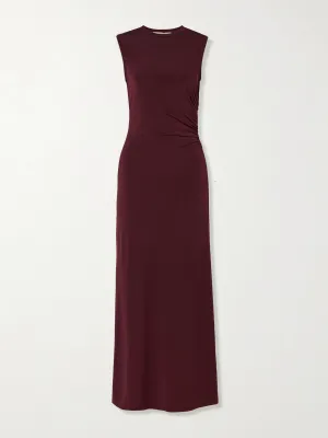 Ruched stretch-jersey maxi dress