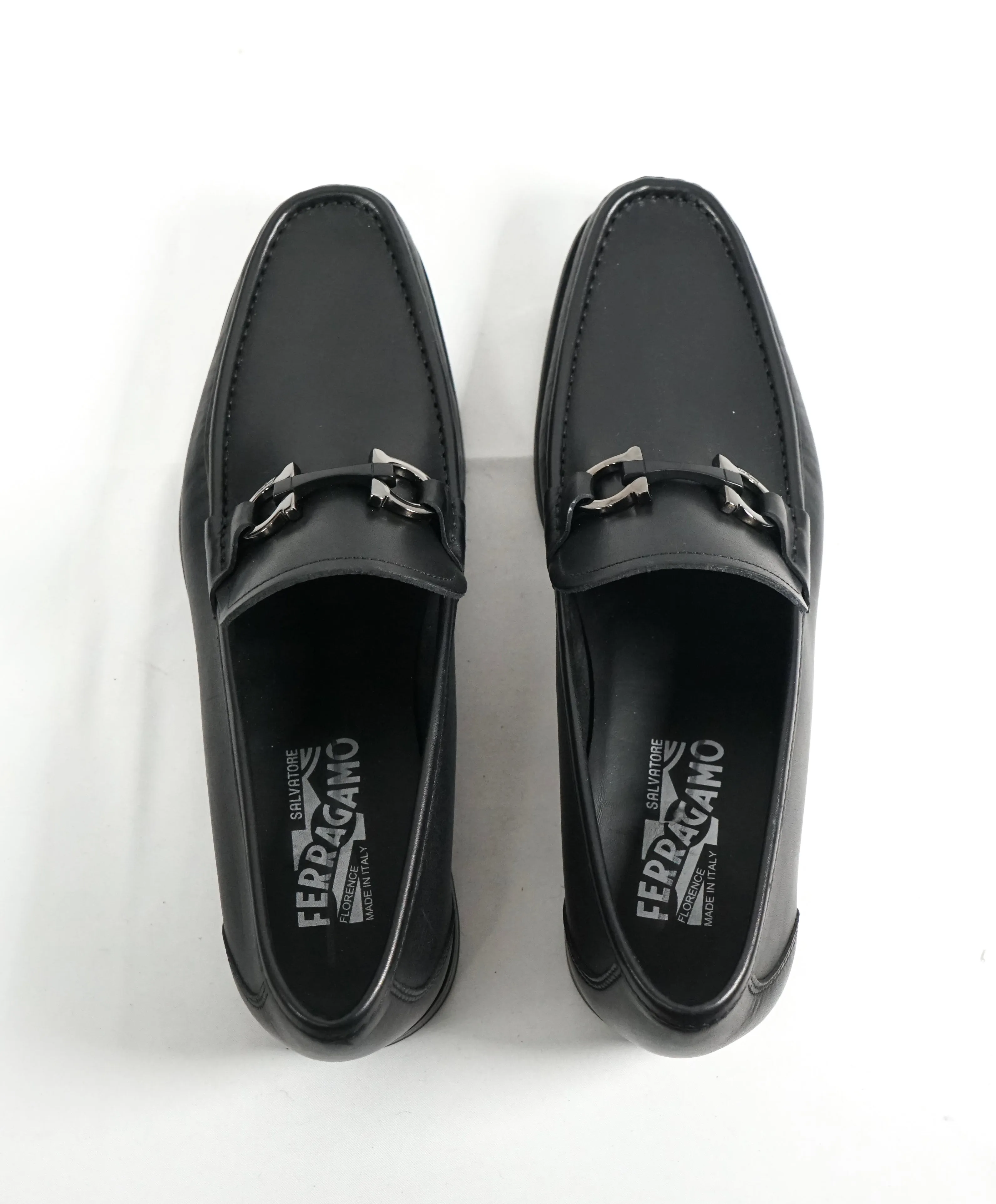 SALVATORE FERRAGAMO - “GRANDIOSO Gancini Bit Loafer Black Leather - 9.5 D