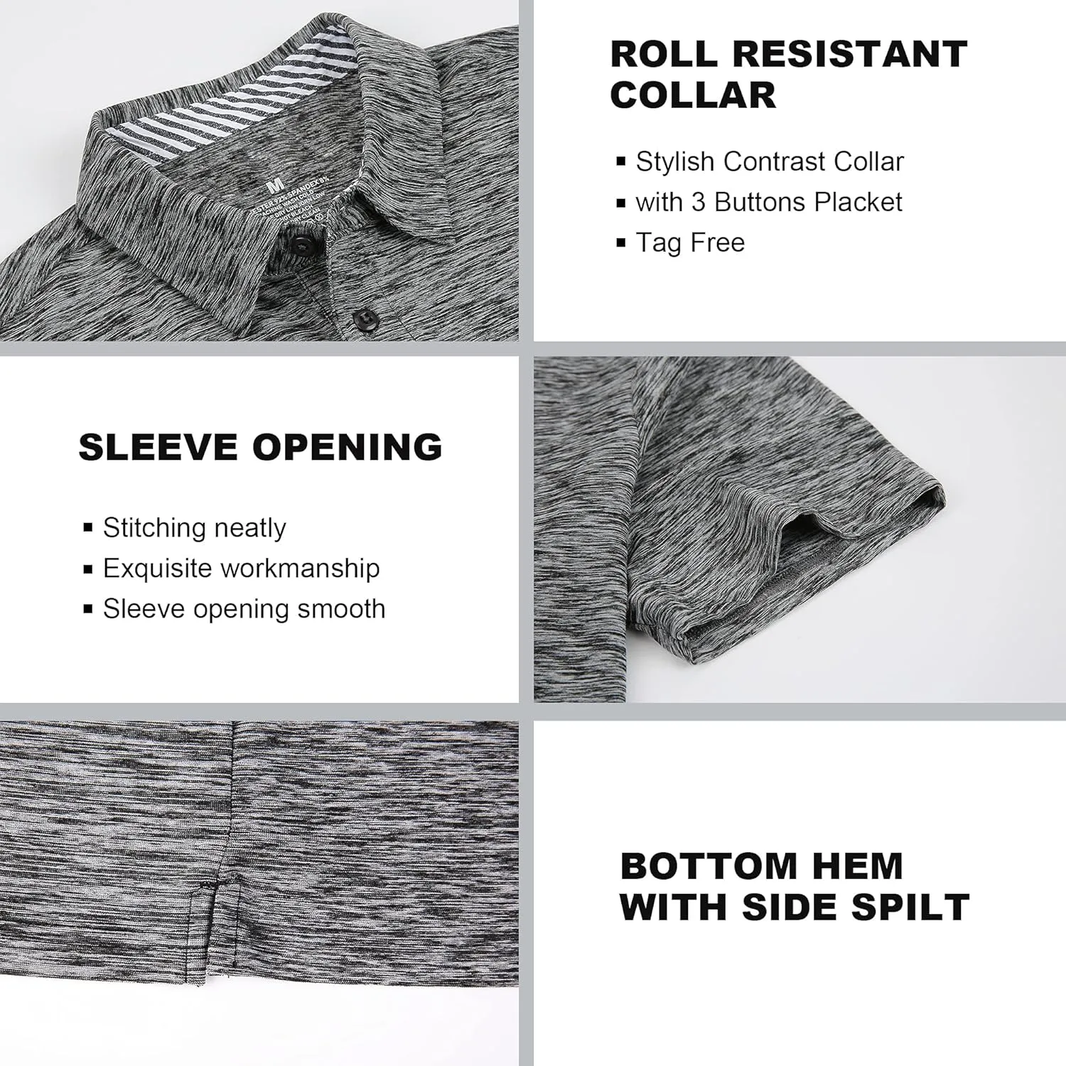 SAMERM Golf Shirts for Men Dry Fit Short Sleeve Mens Golf Shirt Performance Moisture Wicking Polo Shirts for Men