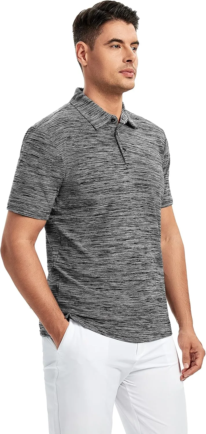 SAMERM Golf Shirts for Men Dry Fit Short Sleeve Mens Golf Shirt Performance Moisture Wicking Polo Shirts for Men