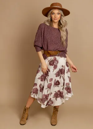 Sana Skirt in Large Cream Floral