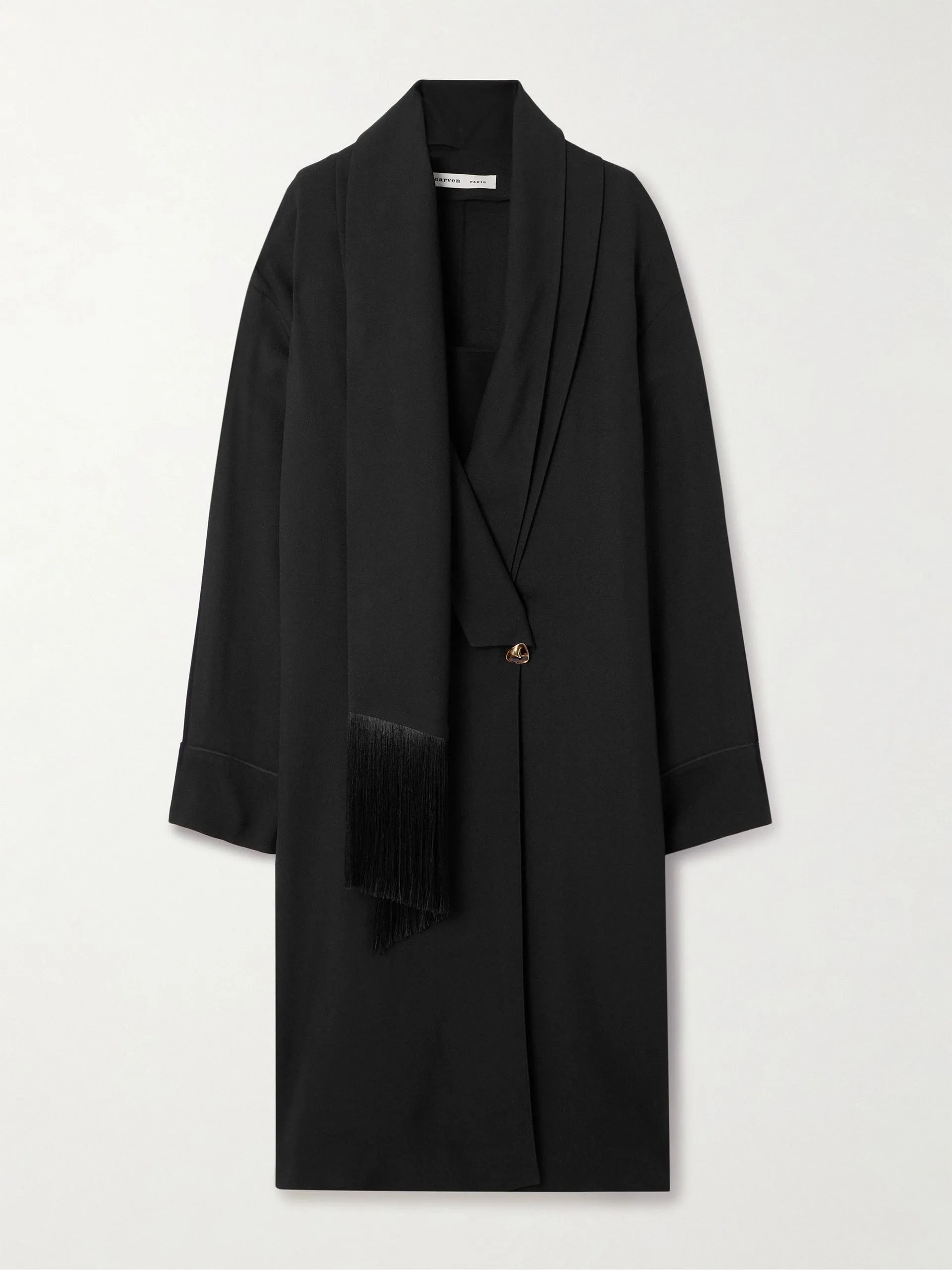 Scarf-detailed crepe midi dress