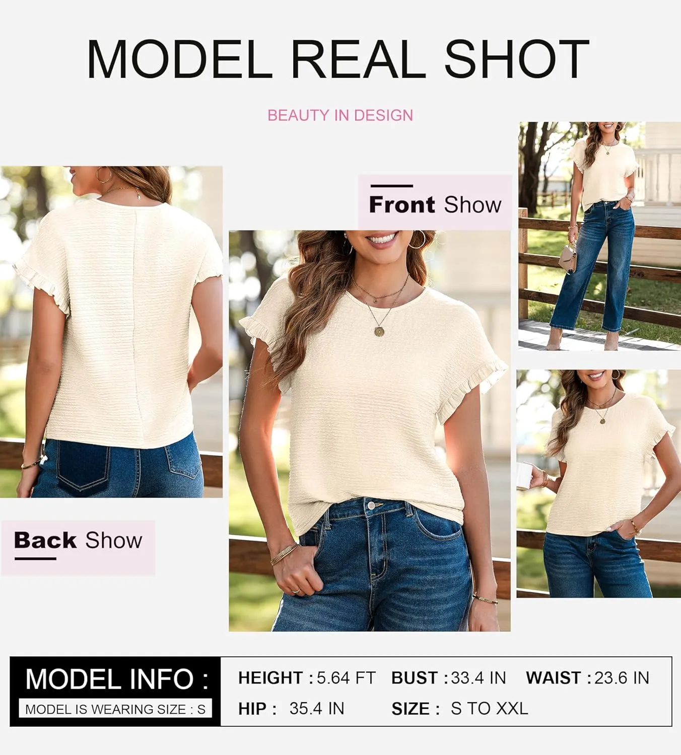 SHEWIN Womens Summer Tops Crewneck Short Sleeve T Shirts Casual Textured Work Shirt Loose Blouses