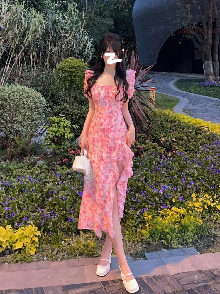Short Sleeve Graceful French Elegant Dress