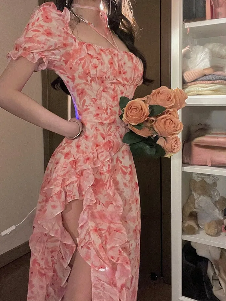 Short Sleeve Graceful French Elegant Dress