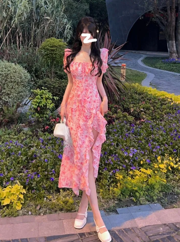 Short Sleeve Graceful French Elegant Dress