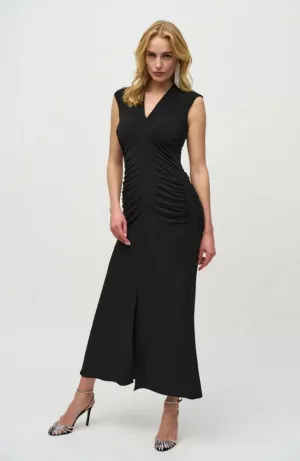SIlky Knit Shirred Maxi Dress