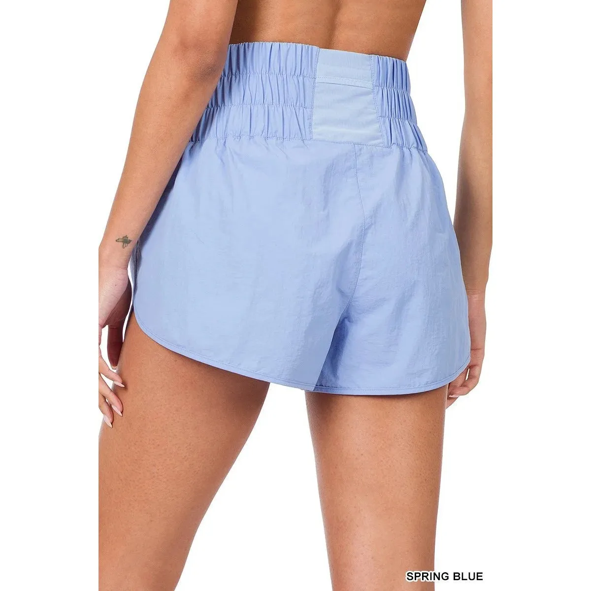 Smocking Hot Running Shorts in Neon Coral