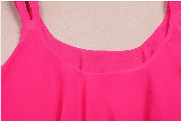 Spaghetti Strap Shirt Chiffon Vest Tank Blouses