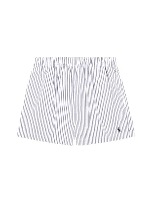 Sporty & Rich SRC Poplin Shorts in Blue Striped
