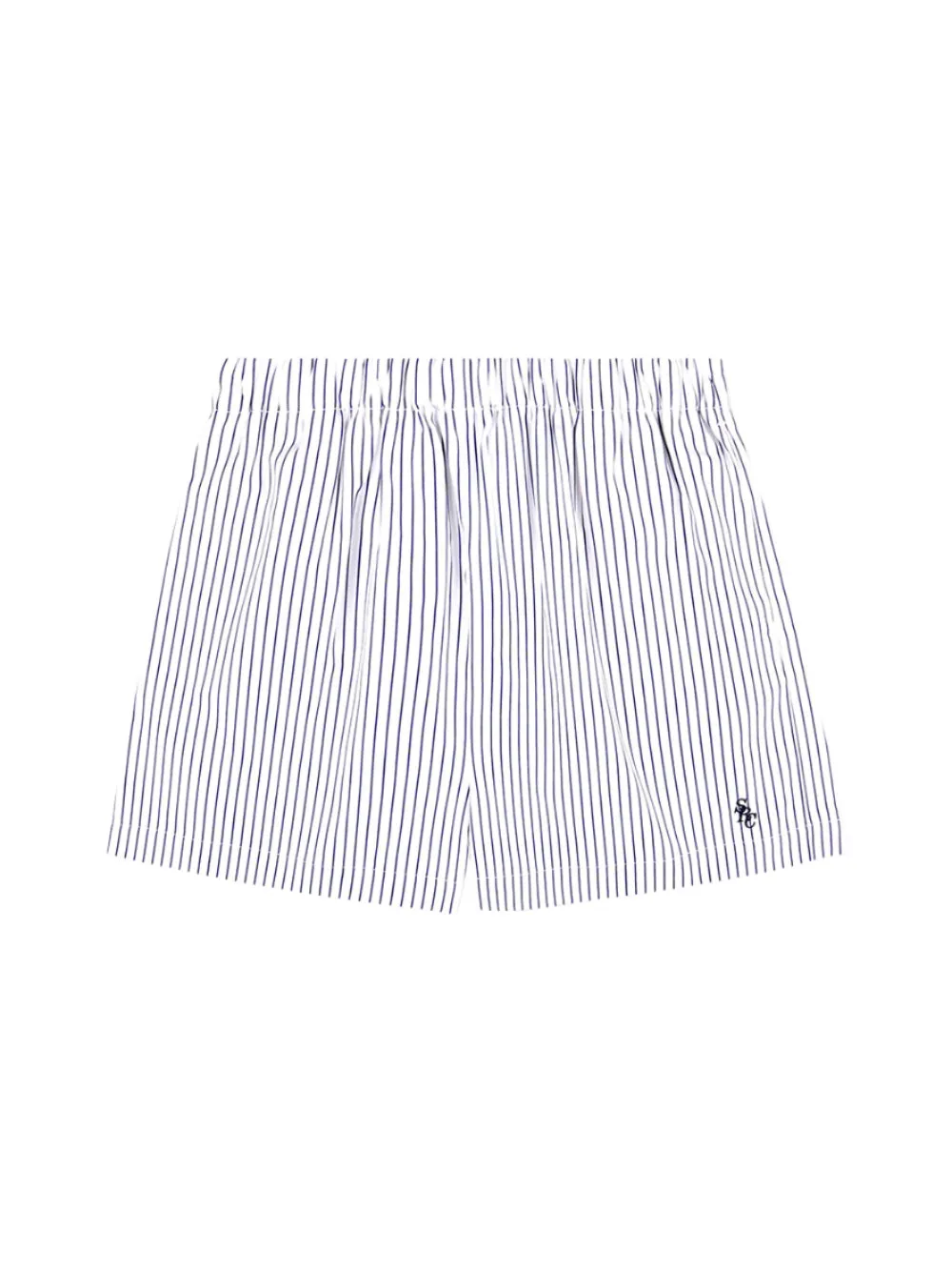 Sporty & Rich SRC Poplin Shorts in Blue Striped