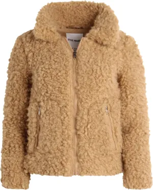 Steve Madden Girls' Jacket  Zip Up Sherpa Fleece Sweatshirt Jacket  Casual Teddy Coat for Girls (4-16)