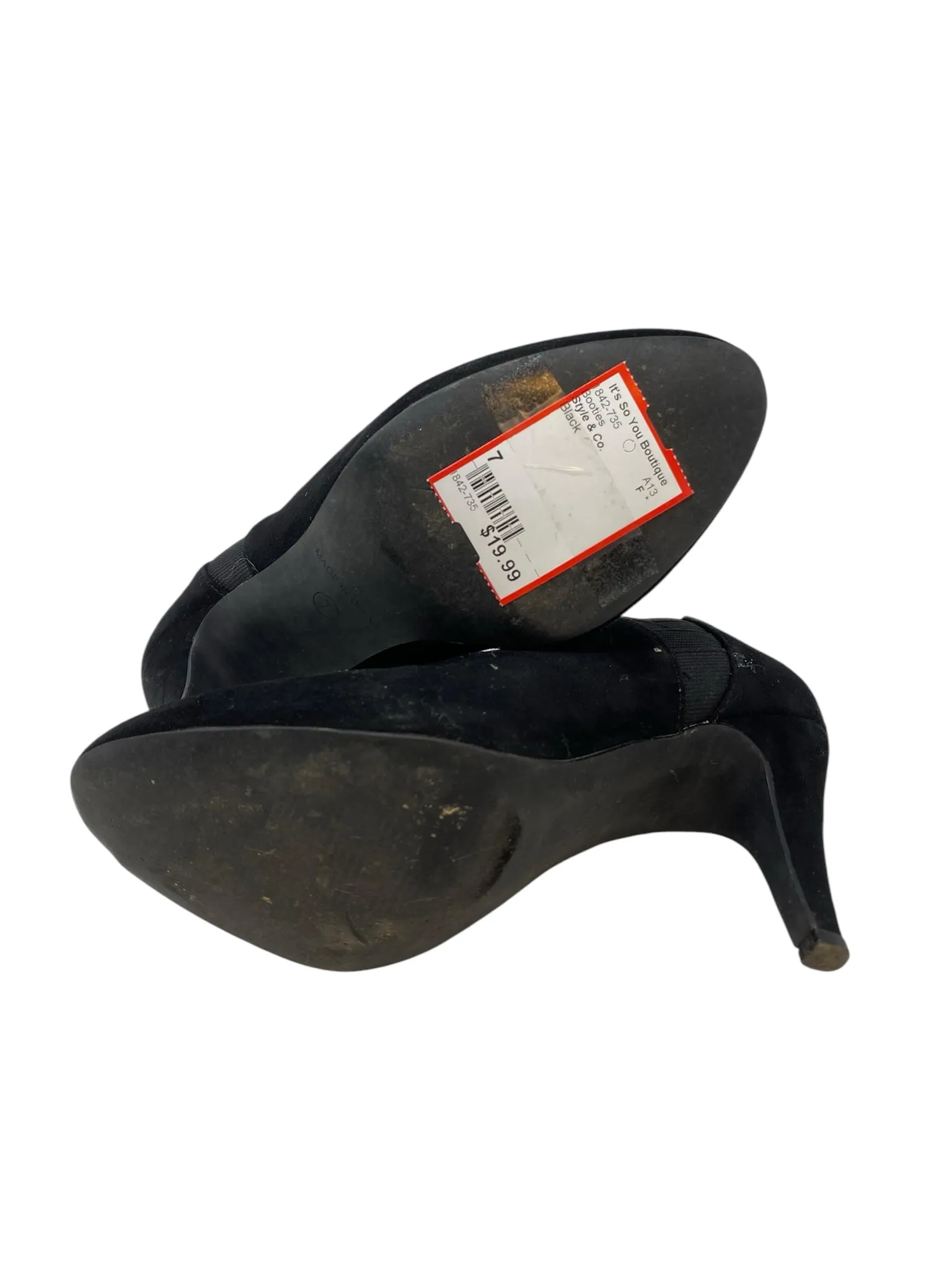 Style & Co. Women Size 7 Black Booties