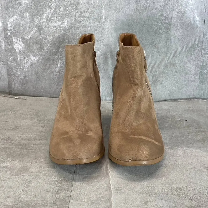 STYLE & CO Women's Taupe Masrinaa Slip-On Block-Heel Ankle Booties SZ 9.5