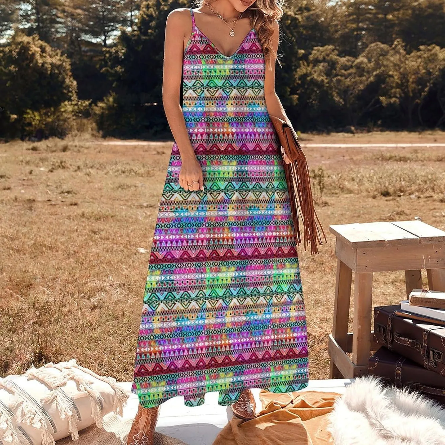 Succulents Pattern Long Dress Woman Fit Gowns V Neck Wrap Maxi Skirts Summer Gown Working Dresses