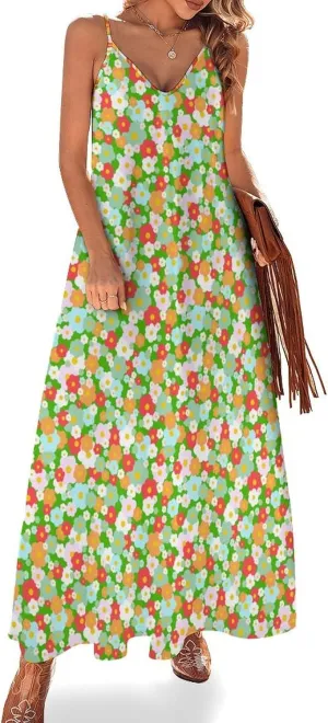 Succulents Pattern Long Dress Woman Fit Gowns V Neck Wrap Maxi Skirts Summer Gown Working Dresses