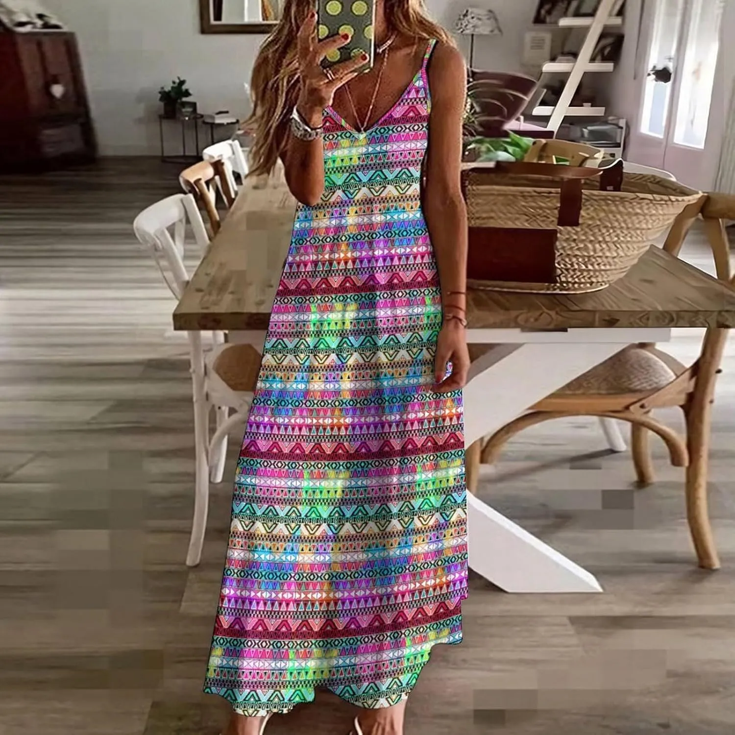 Succulents Pattern Long Dress Woman Fit Gowns V Neck Wrap Maxi Skirts Summer Gown Working Dresses