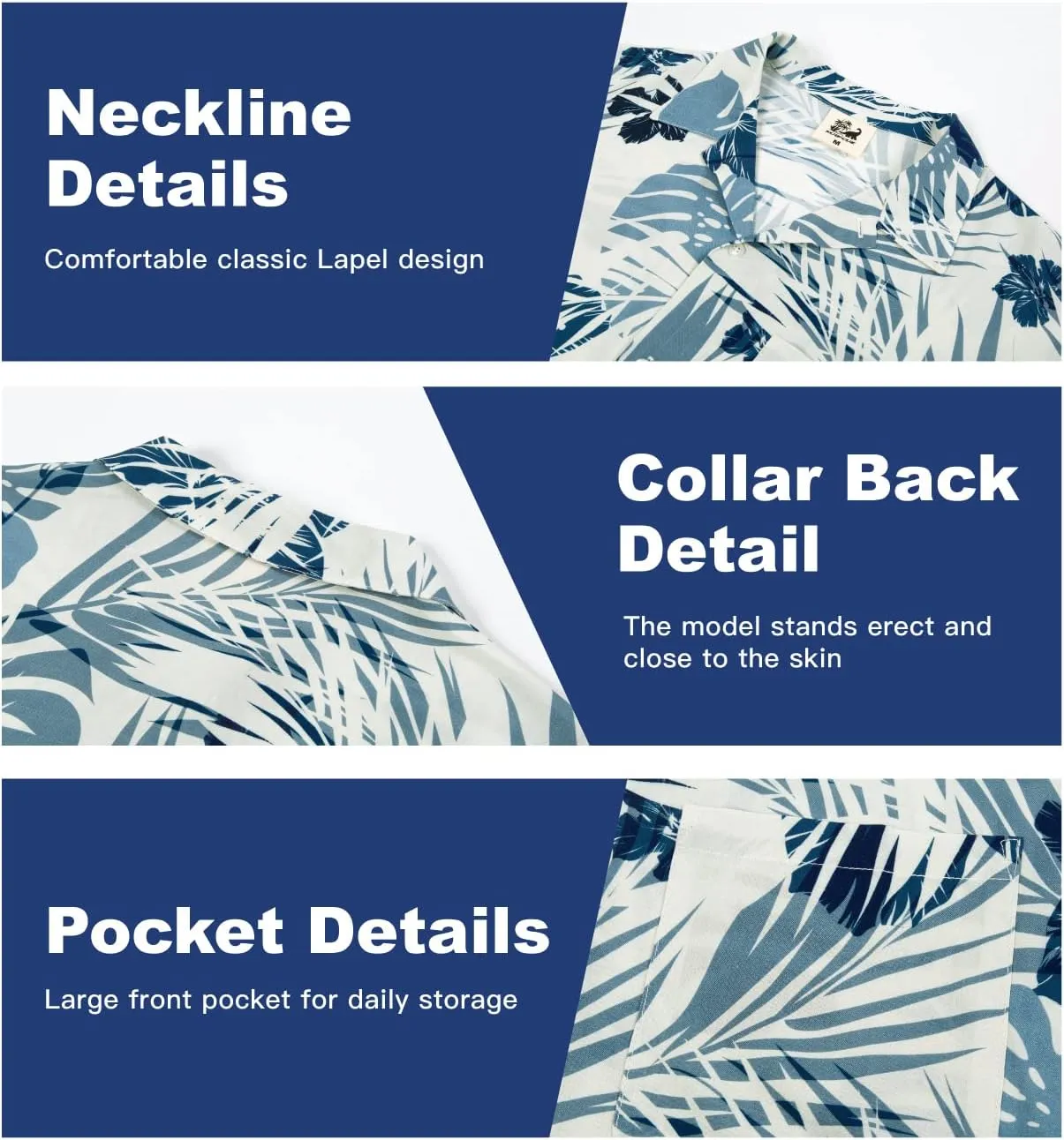 SURF CUZ Mens Hawaiian Shirts Short Sleeve Stretch Casual Aloha Shirt Vacation Mens Tropical Button Down Beach Shirts