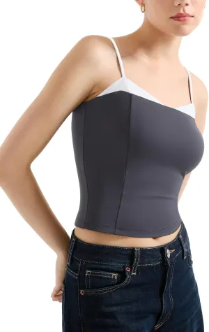 SUUKSESS Women Double Lined Spaghetti Strap Cami Going Out Y2k Sleeveless Tank Tops