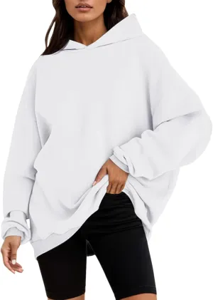 Sweatshirts for Women Oversized Hoodies Fleece Hooded Pullover Tops Sweaters Casual Comfy Fall Fashion Outfits Clothes 2024