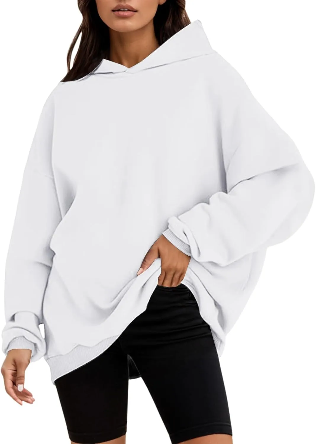 Sweatshirts for Women Oversized Hoodies Fleece Hooded Pullover Tops Sweaters Casual Comfy Fall Fashion Outfits Clothes 2024
