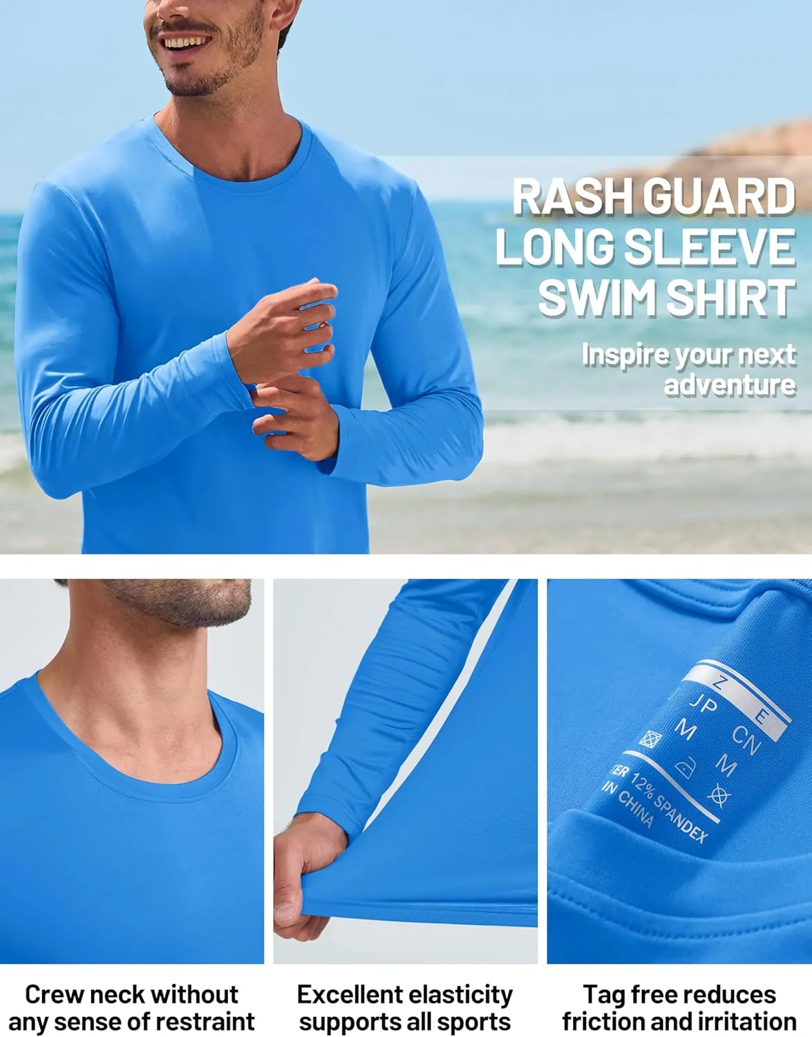 TACVASEN Men's Long Sleeve UPF 80  Shirts Sun Protection UV SPF Shirts Rash Guard Fishing Running Quick Dry Lightweight