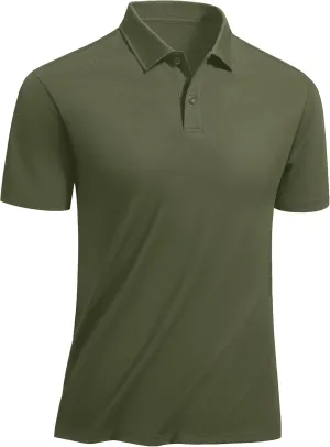 TACVASEN Polo Shirts for Men Short Sleeve Quick-Dry Breathable Pique Golf Polo Solid Cotton Polo T-Shirts